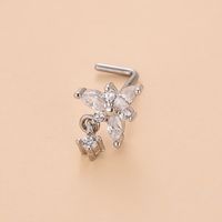 Simple Style Heart Shape Stainless Steel Plating Zircon Nose Studs 1 Piece sku image 9
