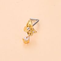 Simple Style Heart Shape Stainless Steel Plating Zircon Nose Studs 1 Piece sku image 14