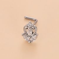 Simple Style Heart Shape Stainless Steel Plating Zircon Nose Studs 1 Piece sku image 6