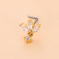 Simple Style Heart Shape Stainless Steel Plating Zircon Nose Studs 1 Piece sku image 22