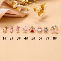 Fashion Star Heart Shape Stainless Steel Copper Plating Inlay Zircon Ear Studs 1 Piece main image 4