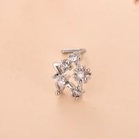 Fashion Heart Shape Butterfly Stainless Steel Copper Plating Inlay Zircon Nose Studs 1 Piece sku image 15