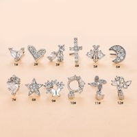 Fashion Star Metal Plating Zircon Nose Studs 1 Piece main image 4