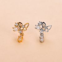 Fashion Star Metal Plating Zircon Nose Studs 1 Piece sku image 24