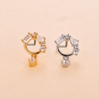 Fashion Star Metal Plating Zircon Nose Studs 1 Piece sku image 19