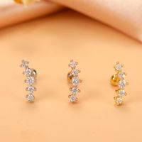 Ethnic Style Star Metal Plating Zircon Ear Studs 1 Piece sku image 2