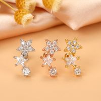 Ethnic Style Star Metal Plating Zircon Ear Studs 1 Piece sku image 7