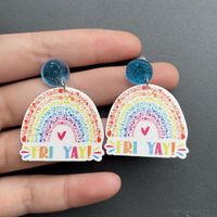 1 Pair Simple Style Letter Arylic Patchwork Women's Earrings sku image 8