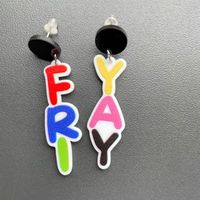 1 Pair Simple Style Letter Arylic Patchwork Women's Earrings sku image 7