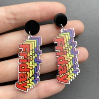 1 Pair Simple Style Letter Arylic Patchwork Women's Earrings sku image 2