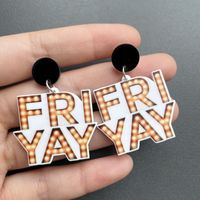 1 Pair Simple Style Letter Arylic Patchwork Women's Earrings sku image 1