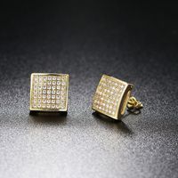 Fashion Square Copper Inlay Zircon Earrings 1 Pair main image 5