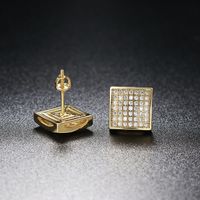 Fashion Square Copper Inlay Zircon Earrings 1 Pair main image 4