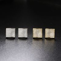 Fashion Square Copper Inlay Zircon Earrings 1 Pair main image 1