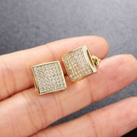 Fashion Square Copper Inlay Zircon Earrings 1 Pair main image 3