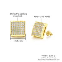 Fashion Square Copper Inlay Zircon Earrings 1 Pair main image 2