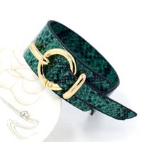1 Pièce Mode Peau De Serpent Faux Cuir Alliage Femmes Bracelets sku image 2