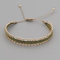 Ethnischer Stil Bunt Stoff Kupfer Perlen Stricken Armbänder 1 Stück sku image 5
