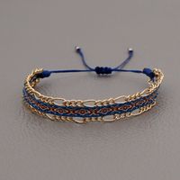 Ethnischer Stil Bunt Stoff Kupfer Perlen Stricken Armbänder 1 Stück main image 4