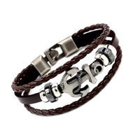 Fashion Round Leather Braid Unisex Bracelets main image 5