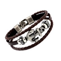 Mode Rond En Cuir Tresser Unisexe Bracelets sku image 3