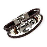 Fashion Round Leather Braid Unisex Bracelets sku image 1