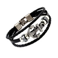 Fashion Round Leather Braid Unisex Bracelets sku image 4