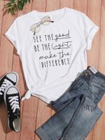 Women's T-shirt Short Sleeve T-shirts Printing Casual Letter main image 5
