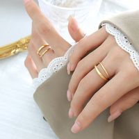 Fashion Solid Color Titanium Steel Hollow Out Open Ring 1 Piece main image 5