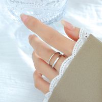Fashion Solid Color Titanium Steel Hollow Out Open Ring 1 Piece sku image 2