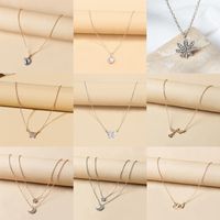 1 Piece Fashion Maple Leaf Heart Shape Butterfly Alloy Women's Pendant Necklace main image 3
