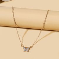 1 Piece Fashion Maple Leaf Heart Shape Butterfly Alloy Women's Pendant Necklace sku image 2