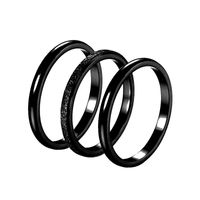 Simple Style Circle Solid Color Titanium Steel Plating Rings 1 Set sku image 20