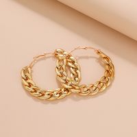 1 Pair Nordic Style Circle Alloy 14k Gold Plated Women's Hoop Earrings main image 1