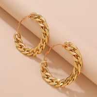 1 Pair Nordic Style Circle Alloy 14k Gold Plated Women's Hoop Earrings main image 5