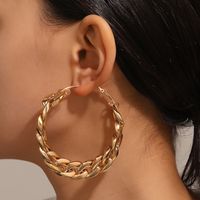 1 Pair Nordic Style Circle Alloy 14k Gold Plated Women's Hoop Earrings main image 3