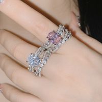 2 Pieces Fashion Oval Copper Inlay Zircon Women's Rings main image 1