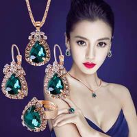 Simple Style Water Droplets Heart Shape Alloy Plating Inlay Rhinestones Gold Plated Women's Jewelry Set main image 8