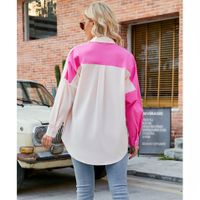Women's Blouse Long Sleeve Blouses Patchwork Contrast Binding Fashion Streetwear Color Block main image 3