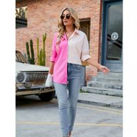 Women's Blouse Long Sleeve Blouses Patchwork Contrast Binding Fashion Streetwear Color Block main image 2