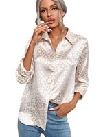 Women's Blouse Long Sleeve Blouses Patchwork Jacquard Fashion Leopard main image 4