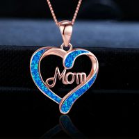 Casual Lady Simple Style Letter Heart Shape Zinc Alloy Mother'S Day Women's Pendant Necklace main image 4