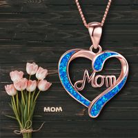 Casual Lady Simple Style Letter Heart Shape Zinc Alloy Mother'S Day Women's Pendant Necklace main image 3