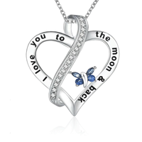 1 Piece Fashion Heart Shape Alloy Plating Rhinestones Women's Pendant Necklace sku image 1