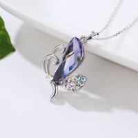 1 Pieza Moda Mariposa Aleación Enchapado Cristal Artificial Diamantes De Imitación Mujeres Collar Colgante main image 5
