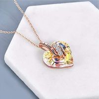 1 Piece Fashion Heart Shape Artificial Crystal Alloy Plating Rhinestones Unisex Pendant Necklace main image 4