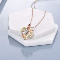 1 Piece Fashion Heart Shape Artificial Crystal Alloy Plating Rhinestones Unisex Pendant Necklace main image 2