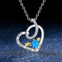 1 Piece Fashion Mama Letter Heart Shape Alloy Plating Rhinestones Mother's Day Women's Pendant Necklace main image 1