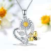 1 Piece Fashion Heart Shape Alloy Plating Rhinestones Women's Pendant Necklace main image 1