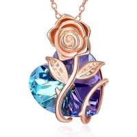 1 Pieza Moda Forma De Corazón Aleación Enchapado Diamantes De Imitación Mujeres Collar Colgante sku image 1
